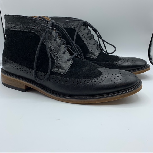 La Milano Wing Tip Oxford Leather/ Suede Boot 10.5